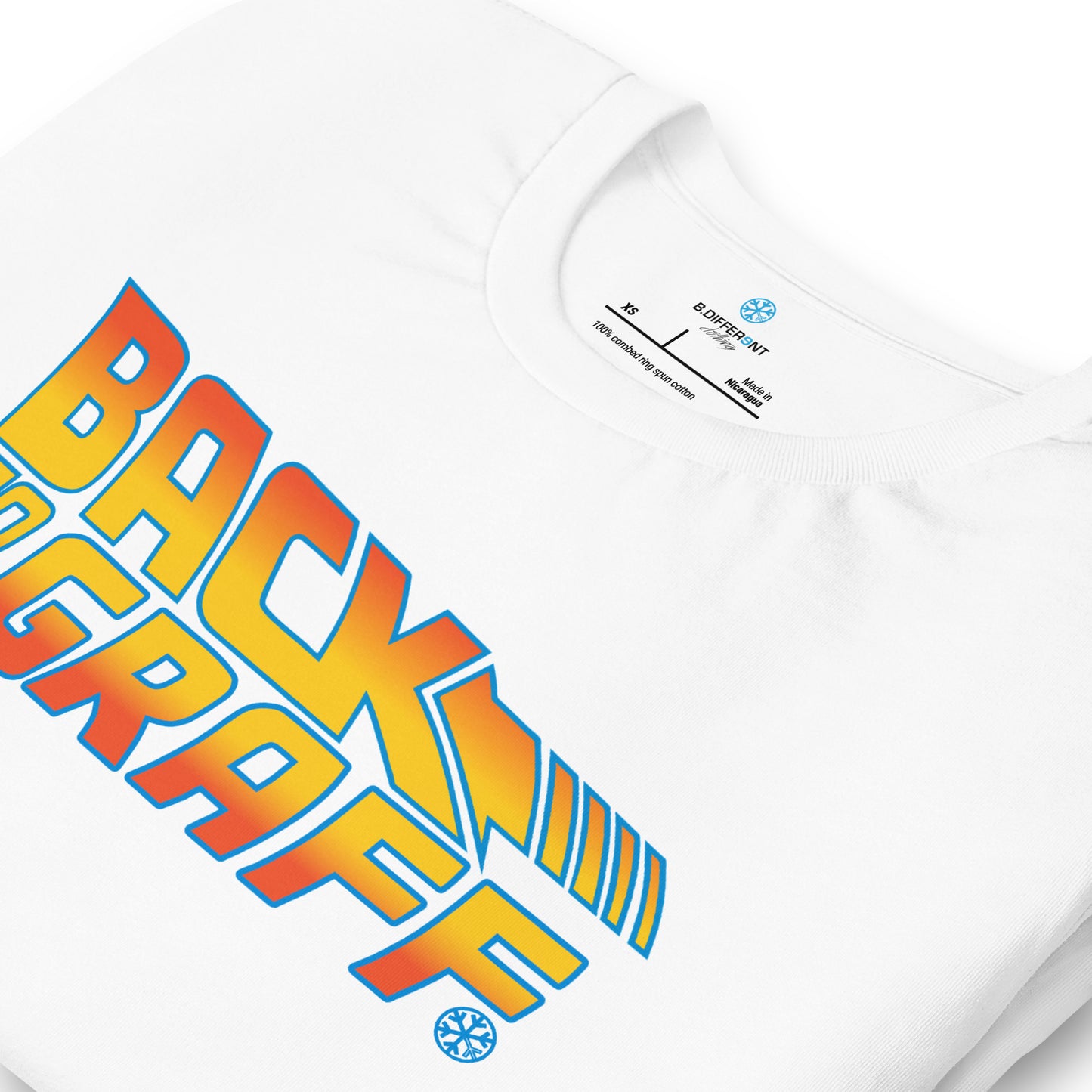 White-Back to the Graff Tee from B.Different Clothing, detail, graffiti-inspired streetwear t-shirt