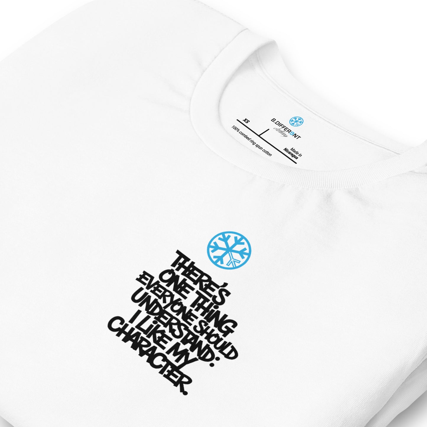 White-Dennis Graffiti Tee from B.Different Clothing, detail, graffiti-inspired streetwear t-shirt