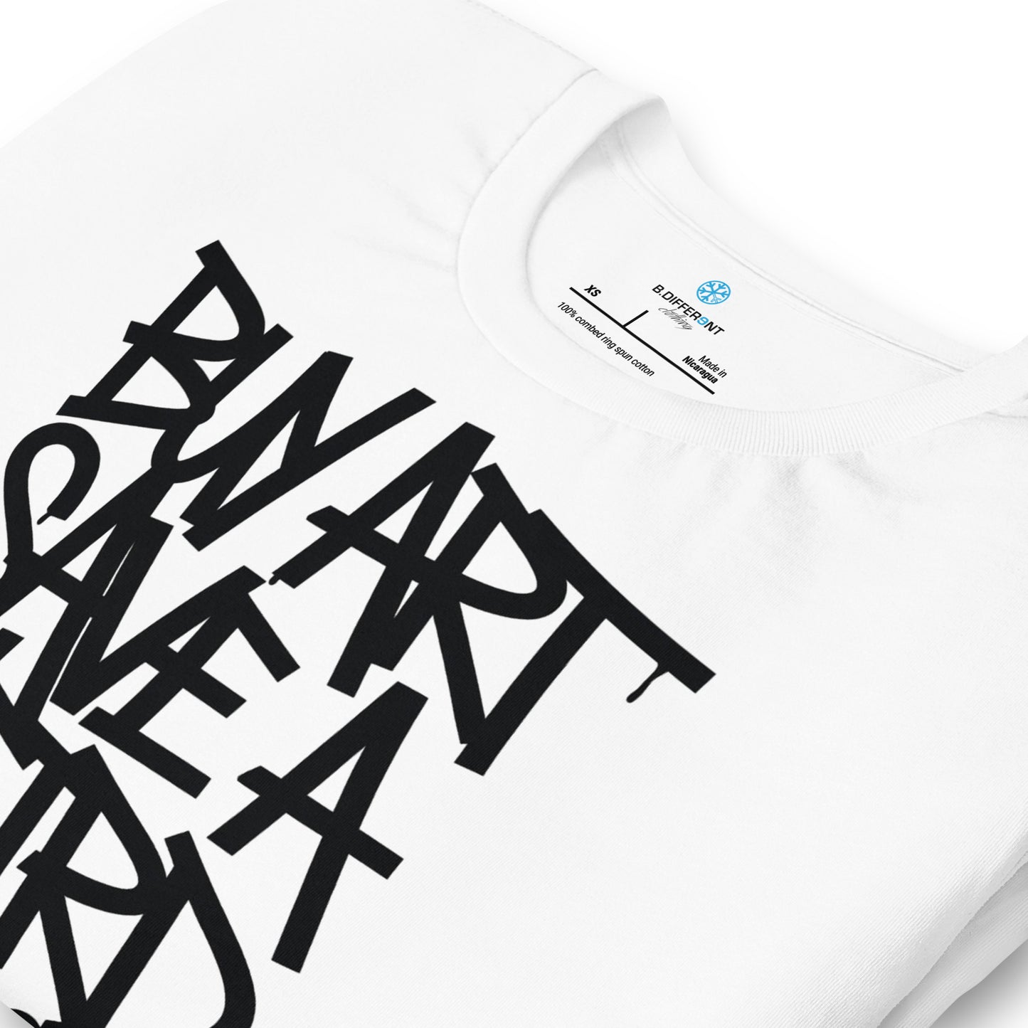 White-Buy Art Save a Weird Person Graffiti Tee from B.Different Clothing, detail, graffiti-inspired streetwear t-shirt