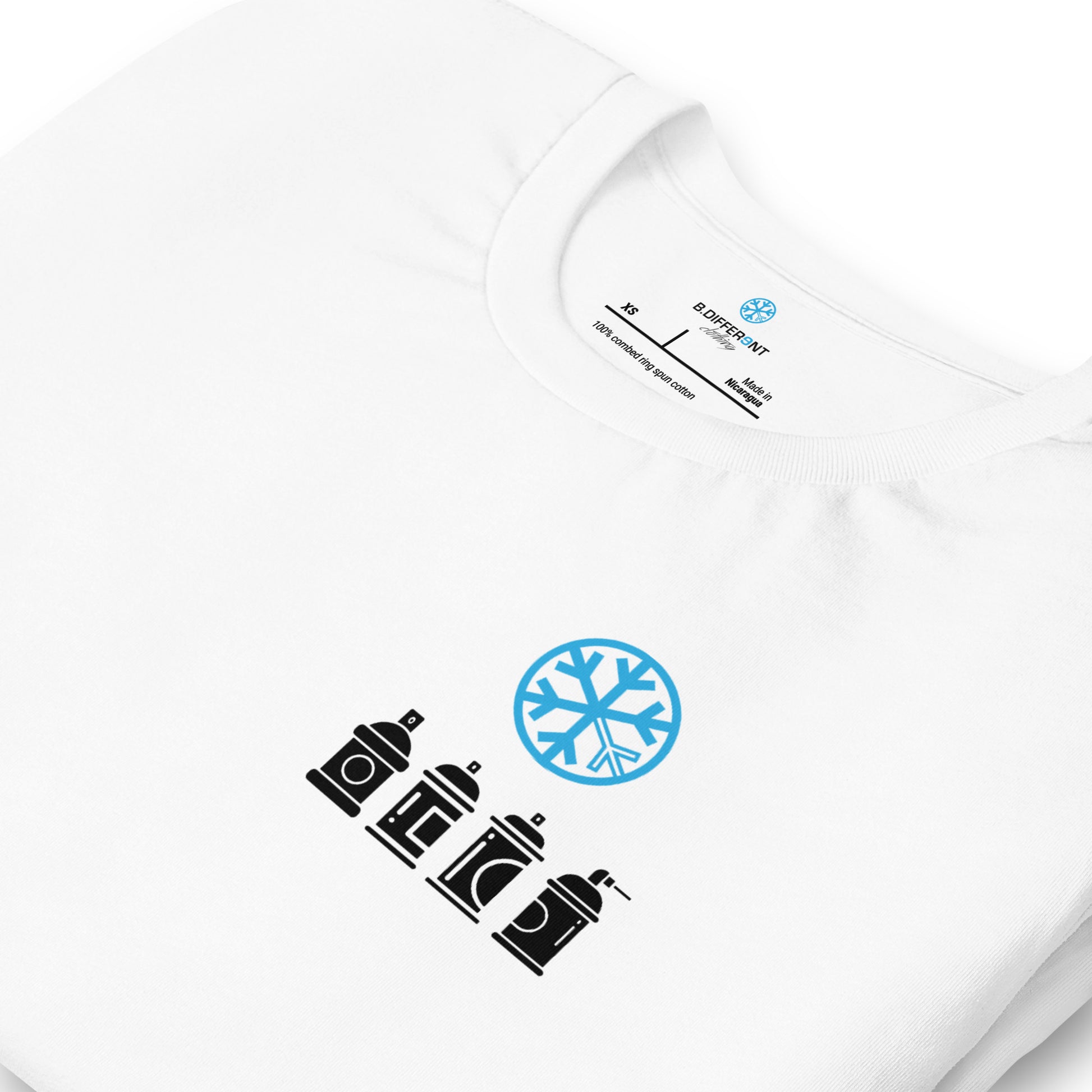 White-Get Down Graffiti Character Tee from B.Different Clothing, detail, graffiti-inspired streetwear t-shirt