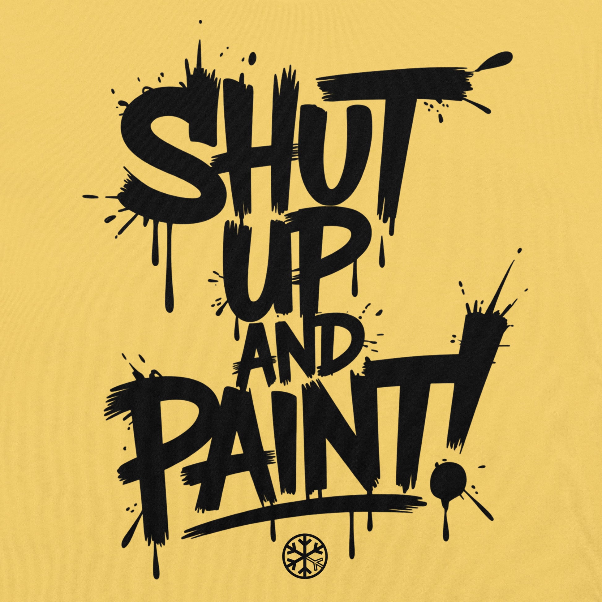 Yellow-Shut Up and Paint Graffiti Tee from B.Different Clothing, graphic, graffiti-inspired streetwear t-shirt