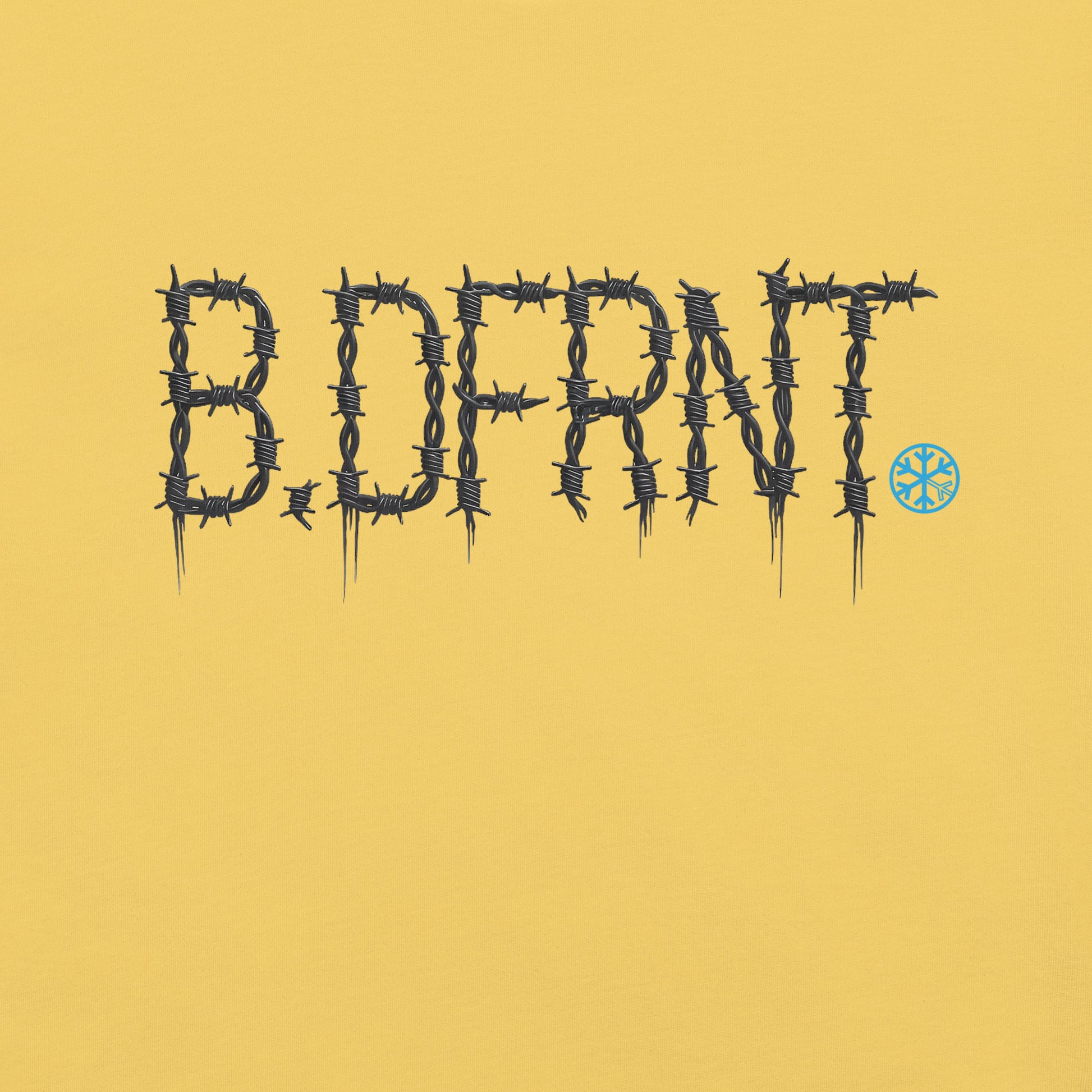 Yellow-B.DFRNT Barbed Wire Tee from B.Different Clothing, graphic, graffiti-inspired streetwear t-shirt
