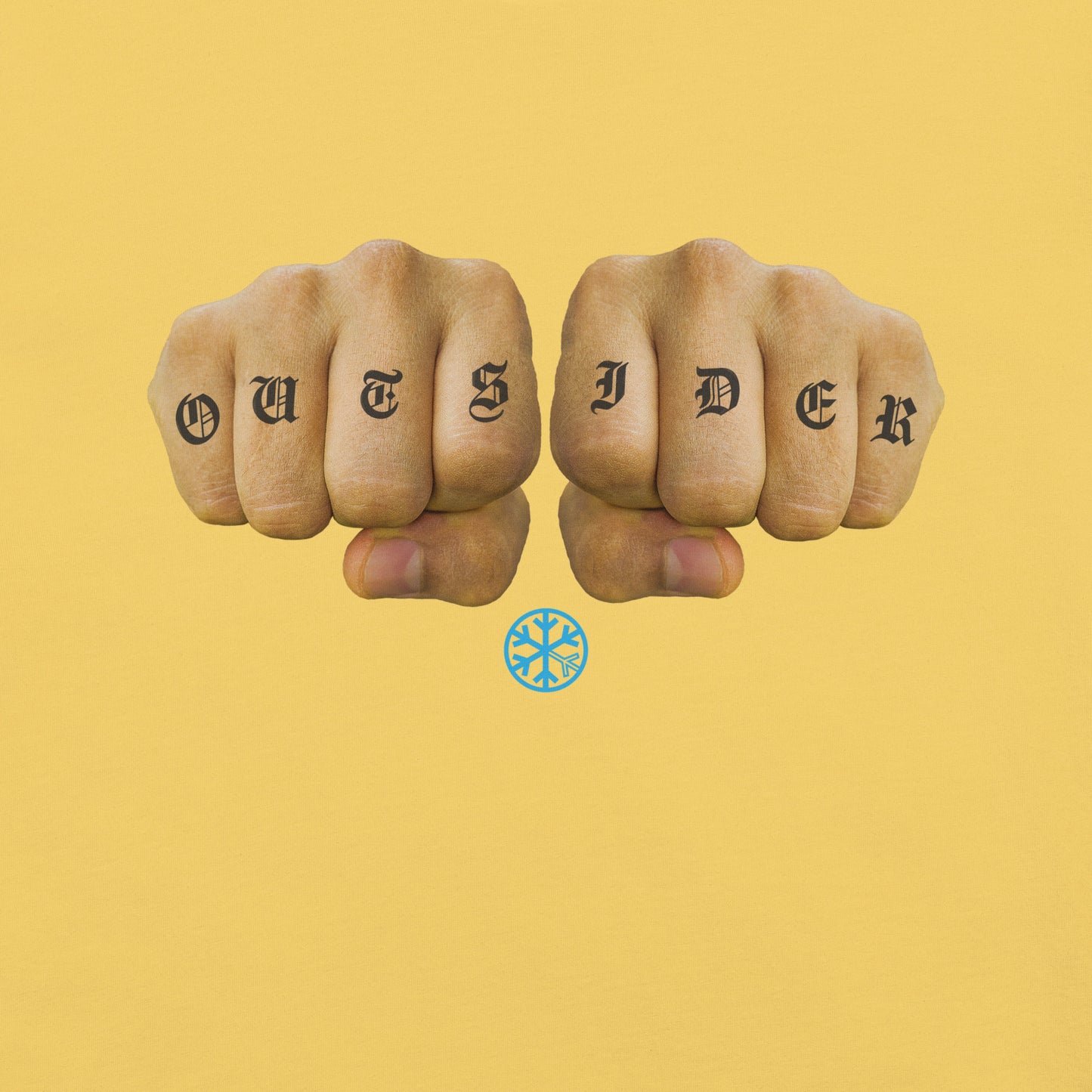 Yellow-Outsider Tattoo Tee from B.Different Clothing, graphic, graffiti-inspired streetwear t-shirt