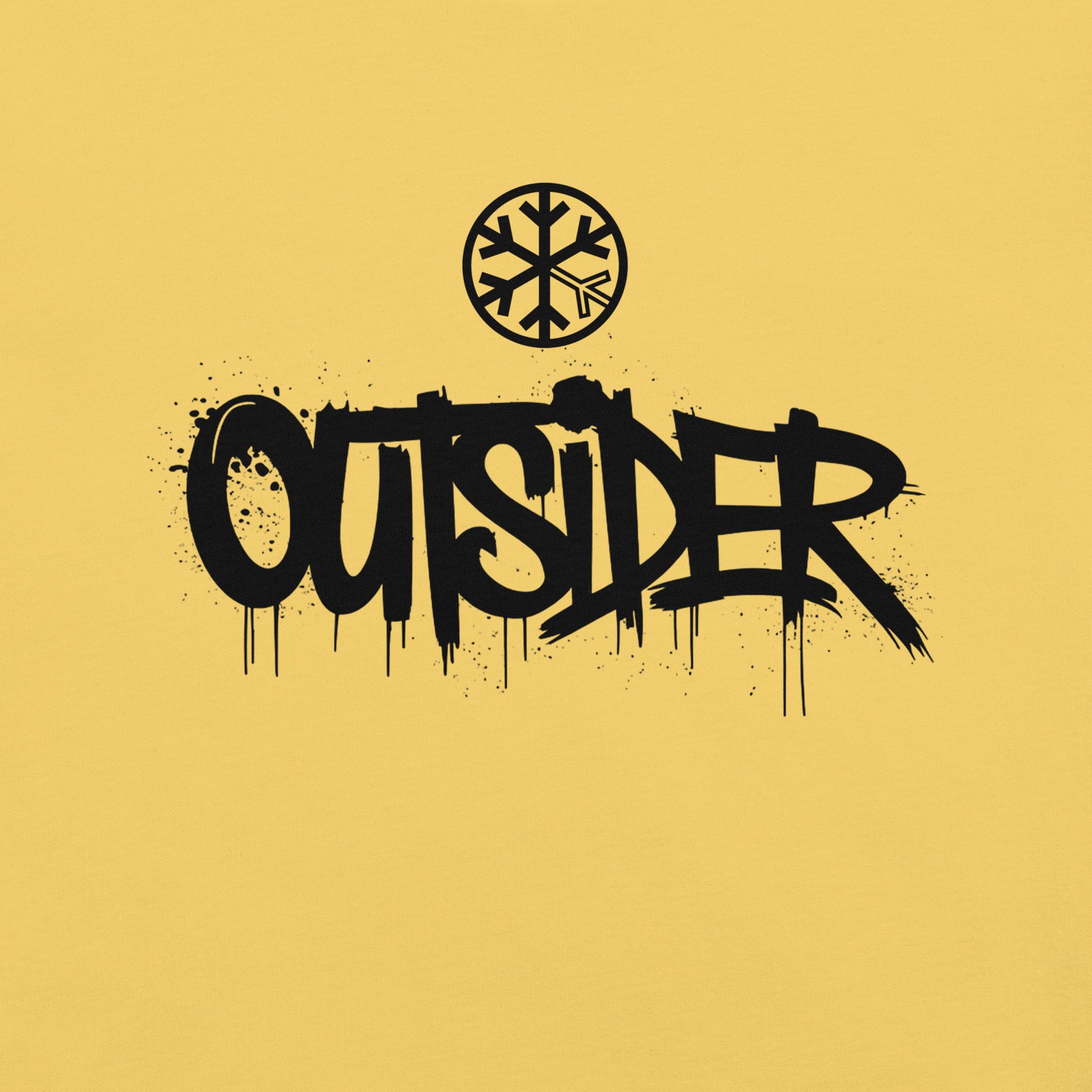Yellow-Outsider Graffiti Tag Tee from B.Different Clothing, graphic, graffiti-inspired streetwear t-shirt