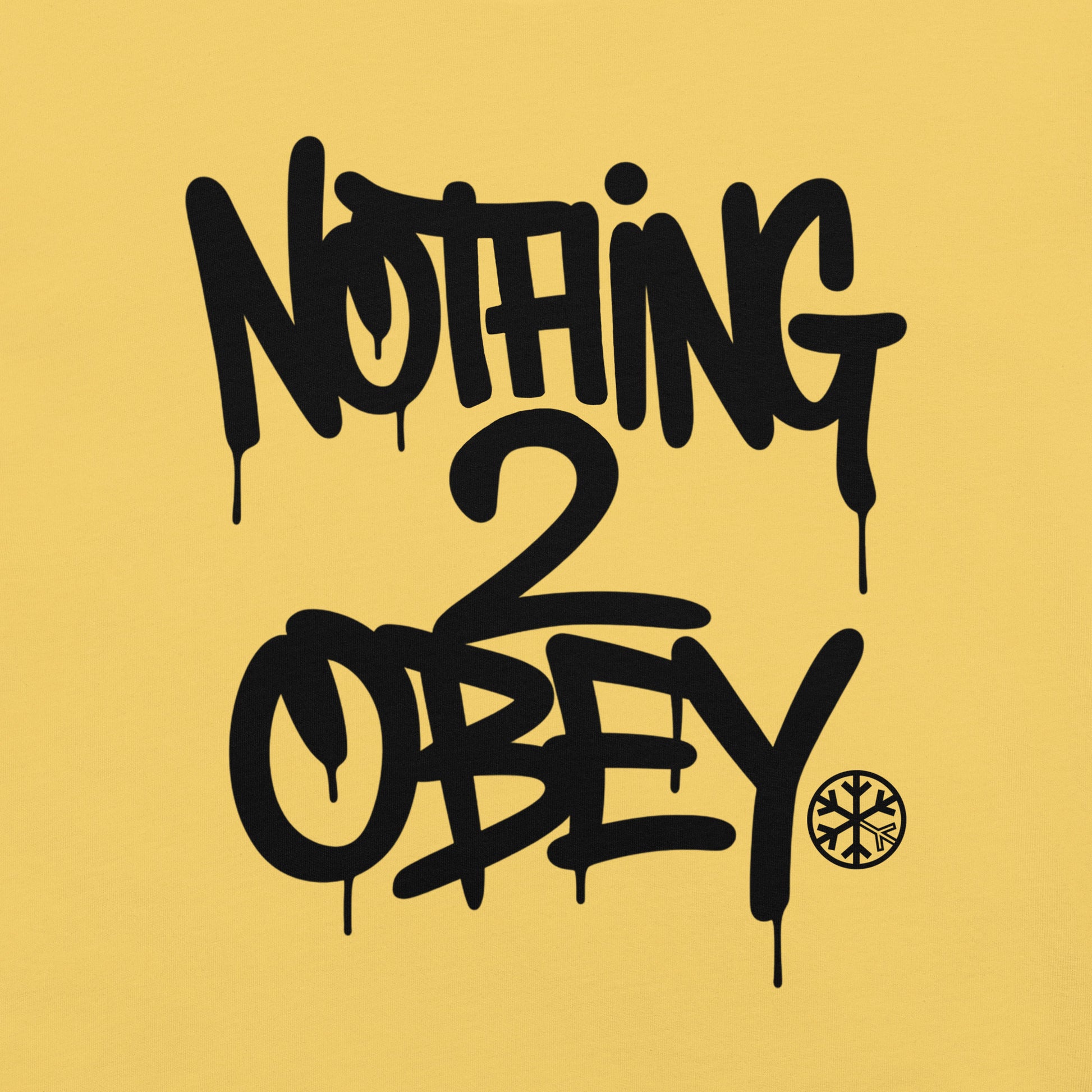 Yellow-Nothing 2 Obey Graffiti Tee from B.Different Clothing, graphic, graffiti-inspired streetwear t-shirt