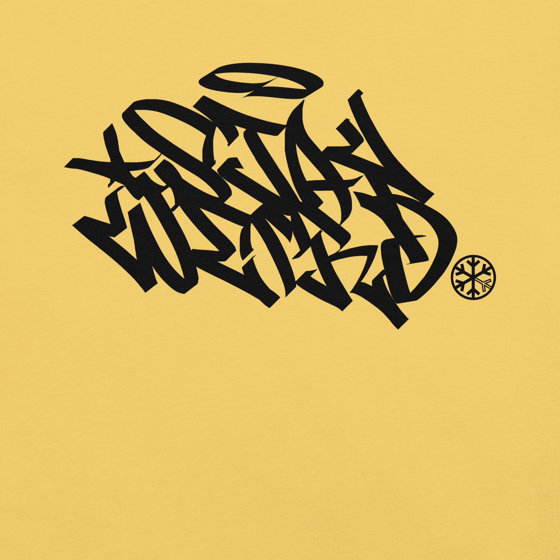 Yellow-Stay Weird Graffiti Tag Tee from B.Different Clothing, graphic, graffiti-inspired streetwear t-shirt