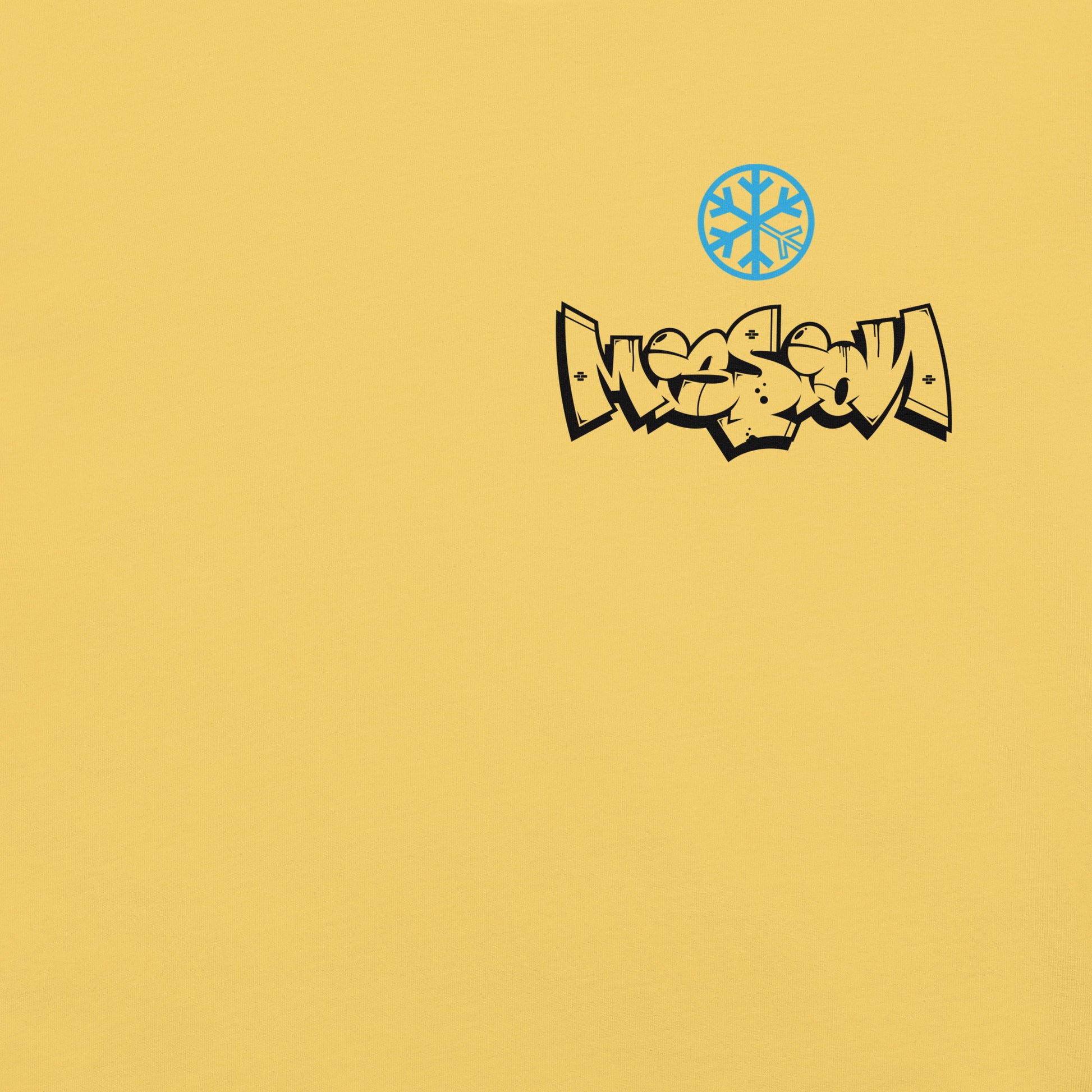 Yellow-Mission Graffiti Character Tee from B.Different Clothing, front graphic, graffiti-inspired streetwear t-shirt