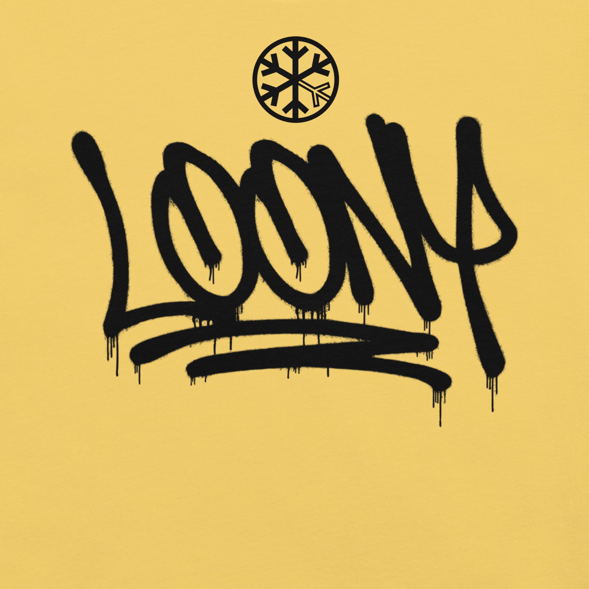 Yellow-Loony Graffiti Tag Tee from B.Different Clothing, graphic, graffiti-inspired streetwear t-shirt