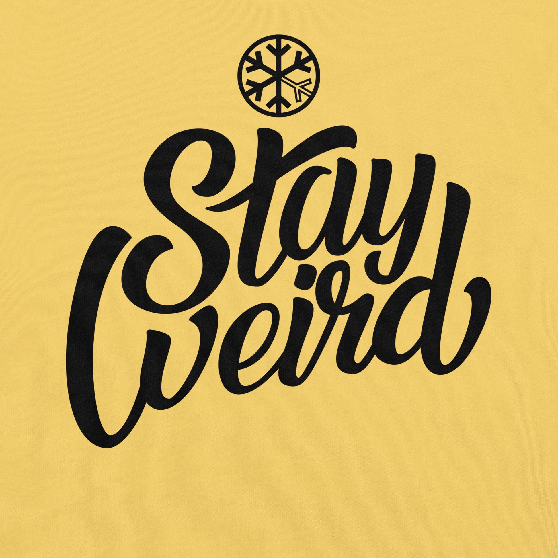 Yellow-Stay Weird Tee from B.Different Clothing, graphic, graffiti-inspired streetwear t-shirt