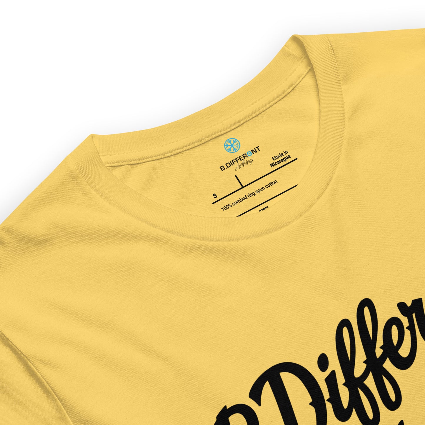 Yellow-The League Tee from B.Different Clothing, collar, graffiti-inspired streetwear t-shirt