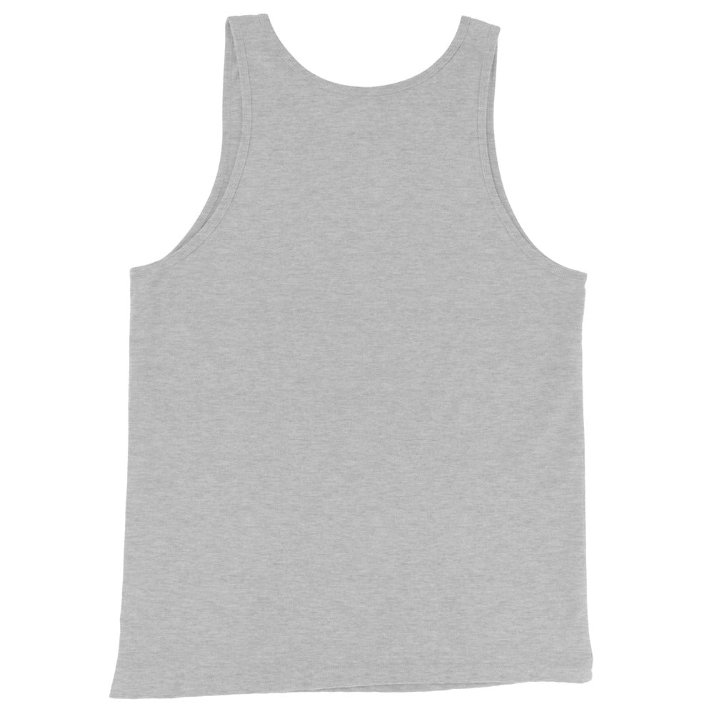 Gray-BDFRNT NYC Subway Tank Top from B.Different Clothing, back view, graffiti-inspired streetwear