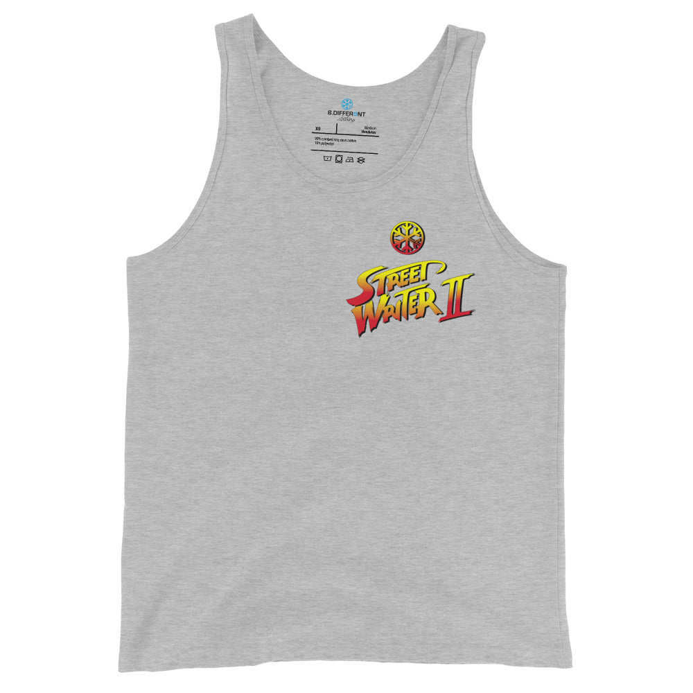 Gray-Street Writer II Graffiti Tank Top from B.Different Clothing, front view, graffiti-inspired streetwear