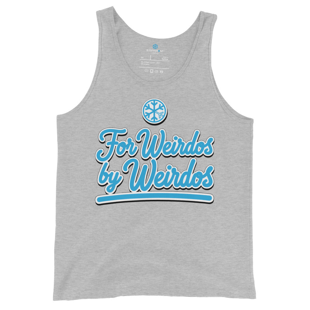 Gray-For Weirdos by Weirdos Tank Top from B.Different Clothing, front view, graffiti-inspired streetwear