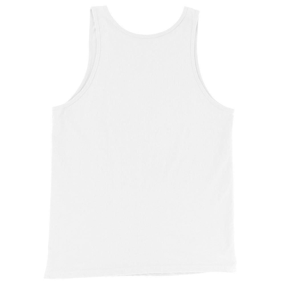 White-BDFRNT NYC Subway Tank Top from B.Different Clothing, back view, graffiti-inspired streetwear