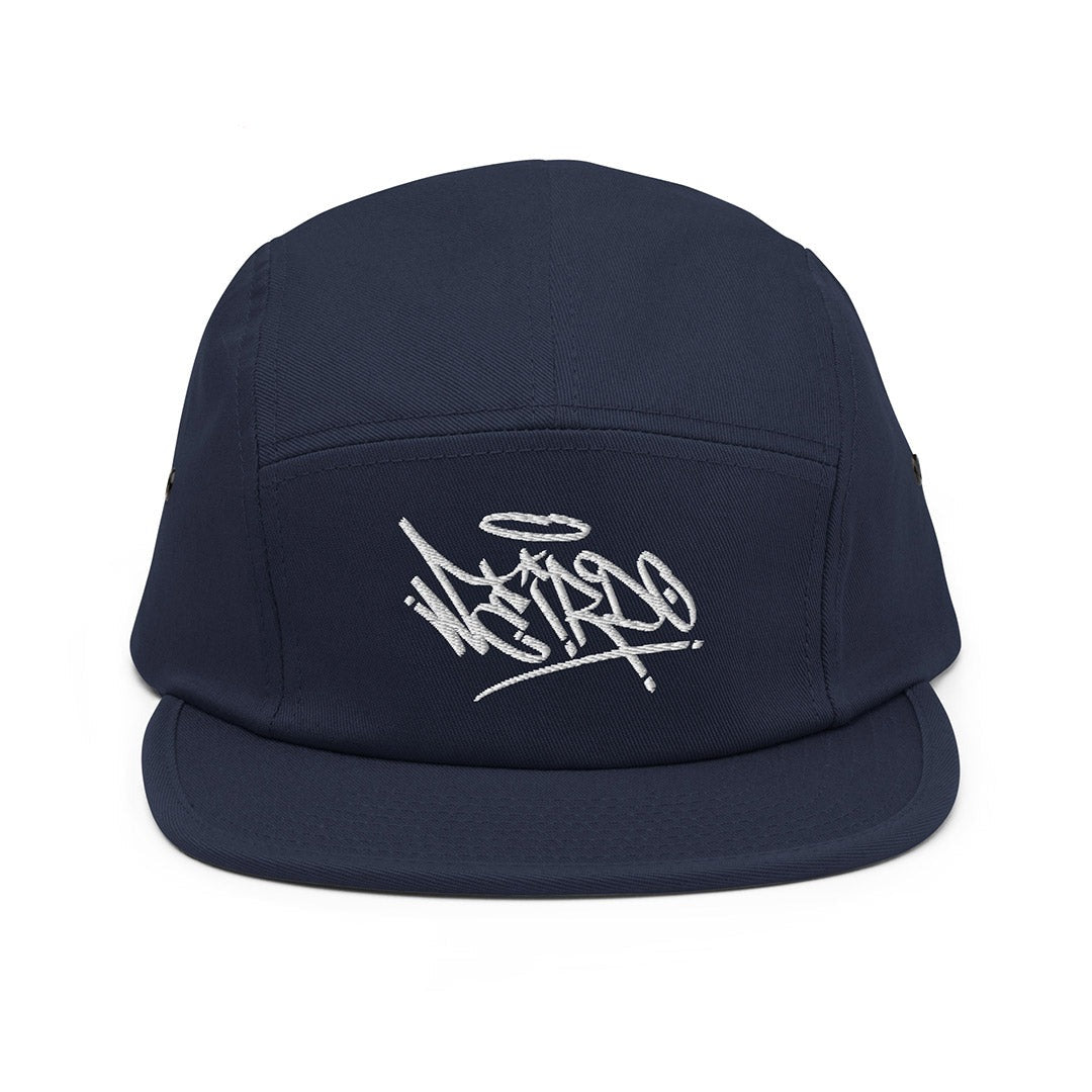 front of snapback 5 panel weirdo tag navy bdifferent clothing independent streetwear street art graffiti