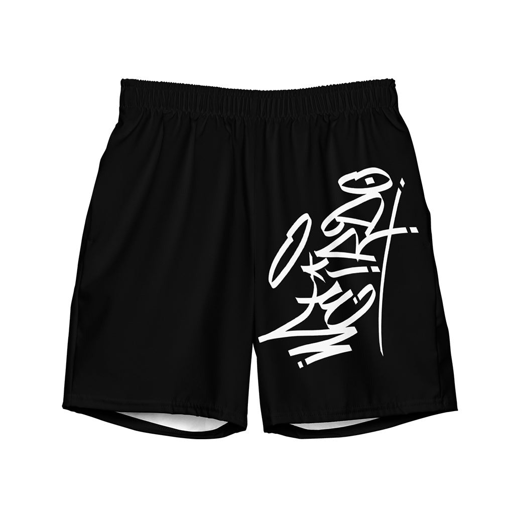 weirdo tag swim shorts black by B.Different Clothing independent streetwear inspired by street art graffiti