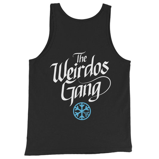 back Weirdos gang lettering tank top black by B.Different Clothing street art graffiti inspired brand for weirdos, outsiders, and misfits.