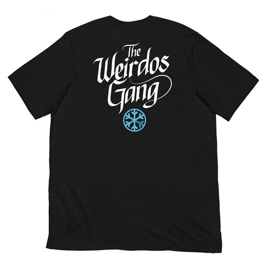 back Weirdos gang lettering tee black by B.Different Clothing street art graffiti inspired brand for weirdos, outsiders, and misfits.