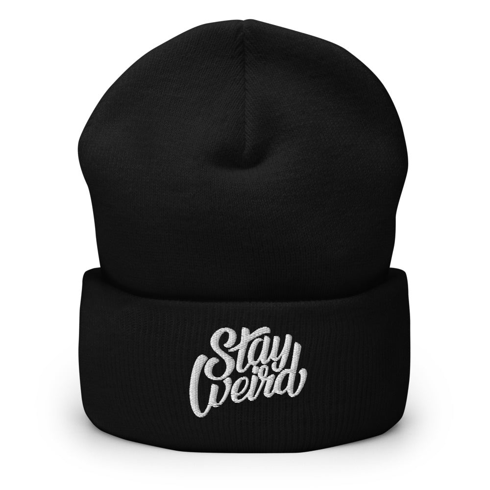 Stay Weird black beanie by B.Different Clothing independent streetwear inspired by street art and graffiti