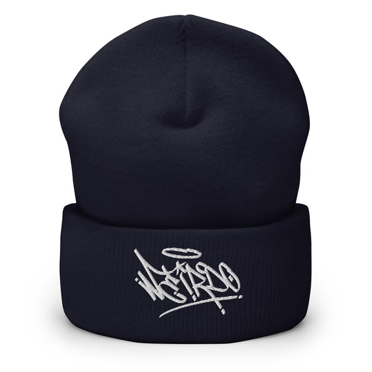 Weirdo Tag Beanie navy by B.Different Clothing street art graffiti inspired brand for weirdos, outsiders, and misfits.