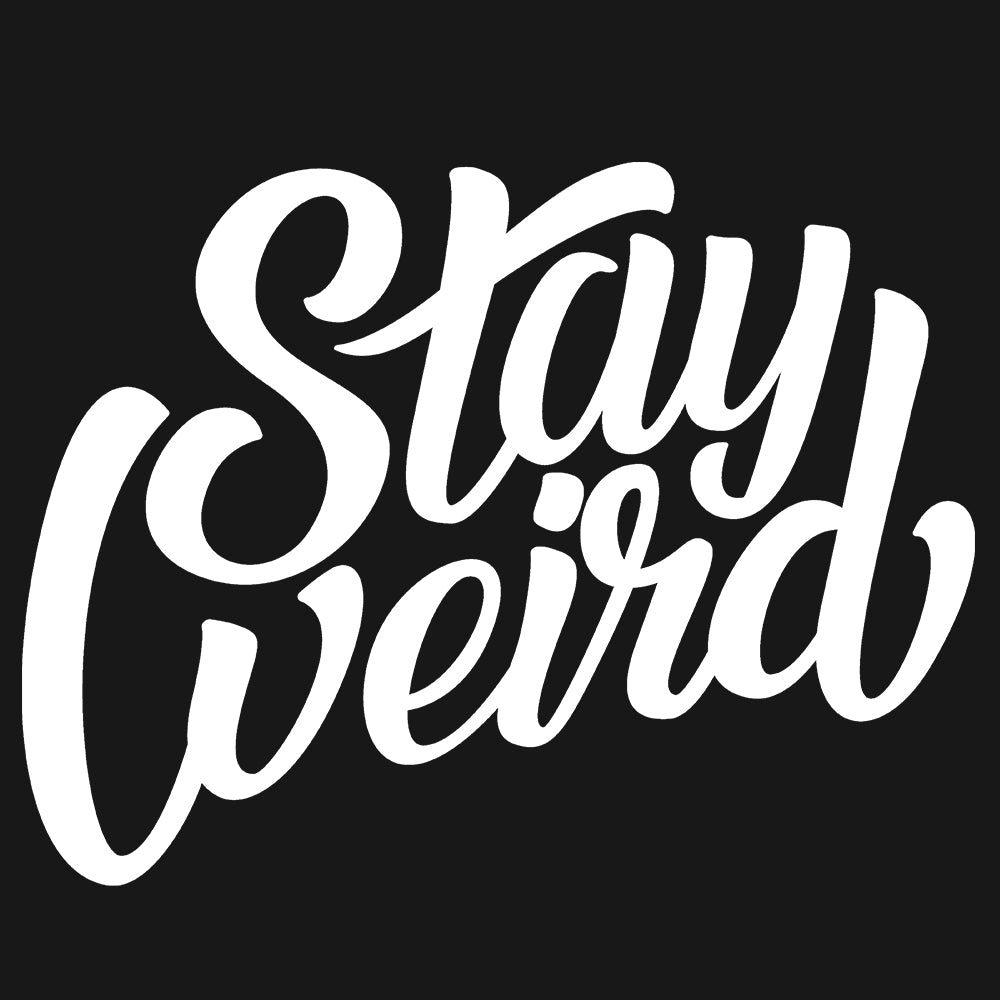 graphic of t-shirt stay weird tee black by B.Different Clothing independent streetwear inspired by street art graffiti