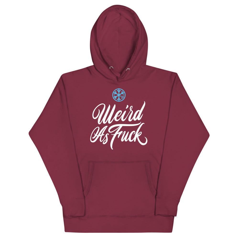 Weird As Fuck hoodie maroon by B.Different Clothing independent streetwear inspired by street art graffiti