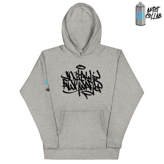 hoodie Socially Awkward gray by B.Different Clothing independent streetwear brand inspired by street art graffiti