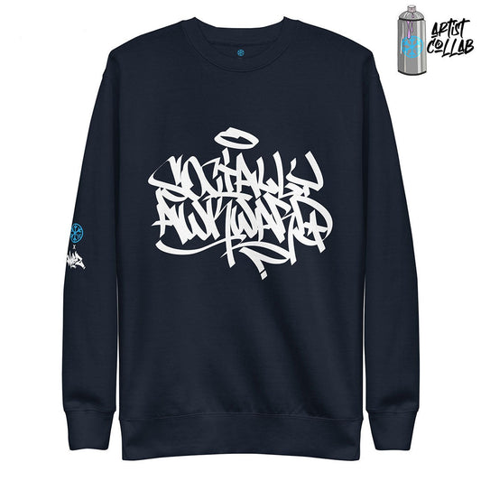 sweatshirt Socially Awkward navy by B.Different Clothing independent streetwear brand inspired by street art graffiti