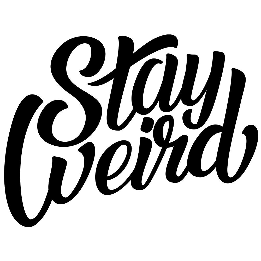 graphic of t-shirt Stay Weird tee white by B.Different Clothing independent streetwear inspired by street art graffiti