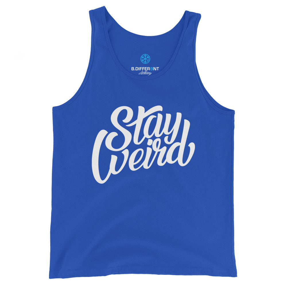 tank top Stay Weird blue by B.Different Clothing independent streetwear inspired by street art graffiti