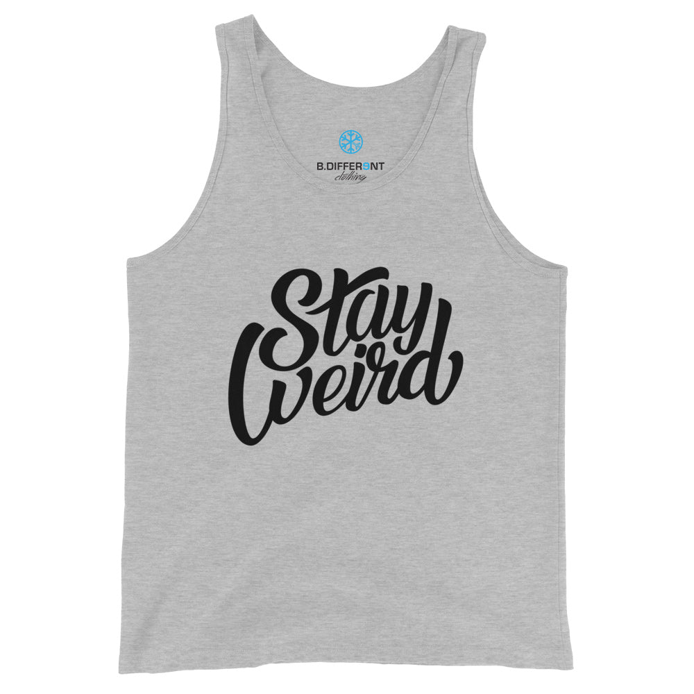 tank top Stay Weird gray by B.Different Clothing independent streetwear inspired by street art graffiti