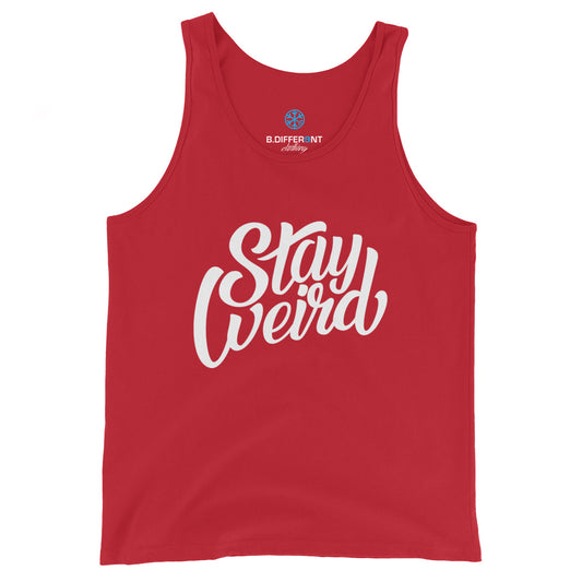 tank top Stay Weird red by B.Different Clothing independent streetwear inspired by street art graffiti