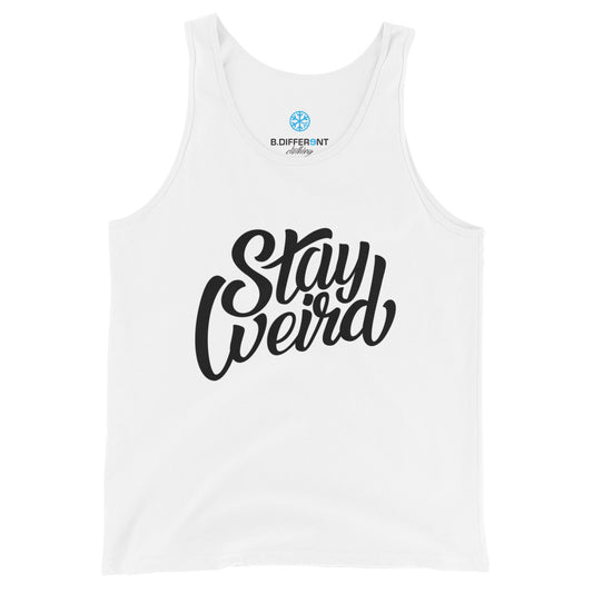 tank top Stay Weird white by B.Different Clothing independent streetwear inspired by street art graffiti