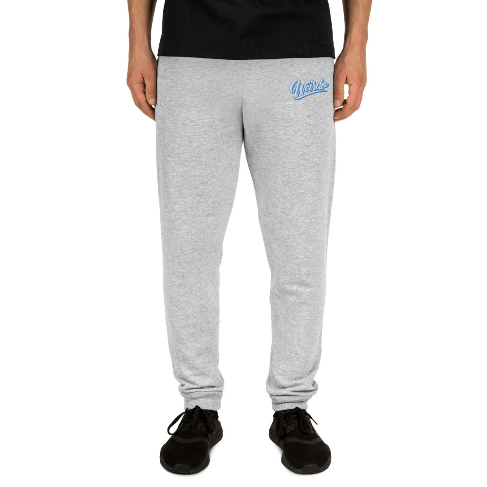 man with gray joggers weirdo by B.Different Clothing independent streetwear inspired by street art graffiti