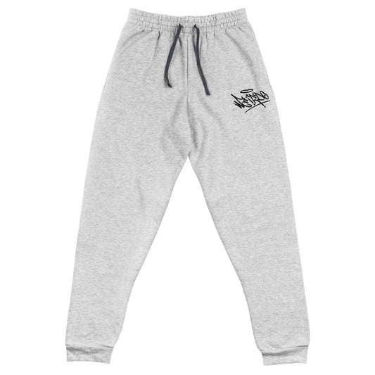 front of Weirdo Graffiti Tag joggers Gray by B.Different Clothing street art graffiti inspired independent streetwear brand