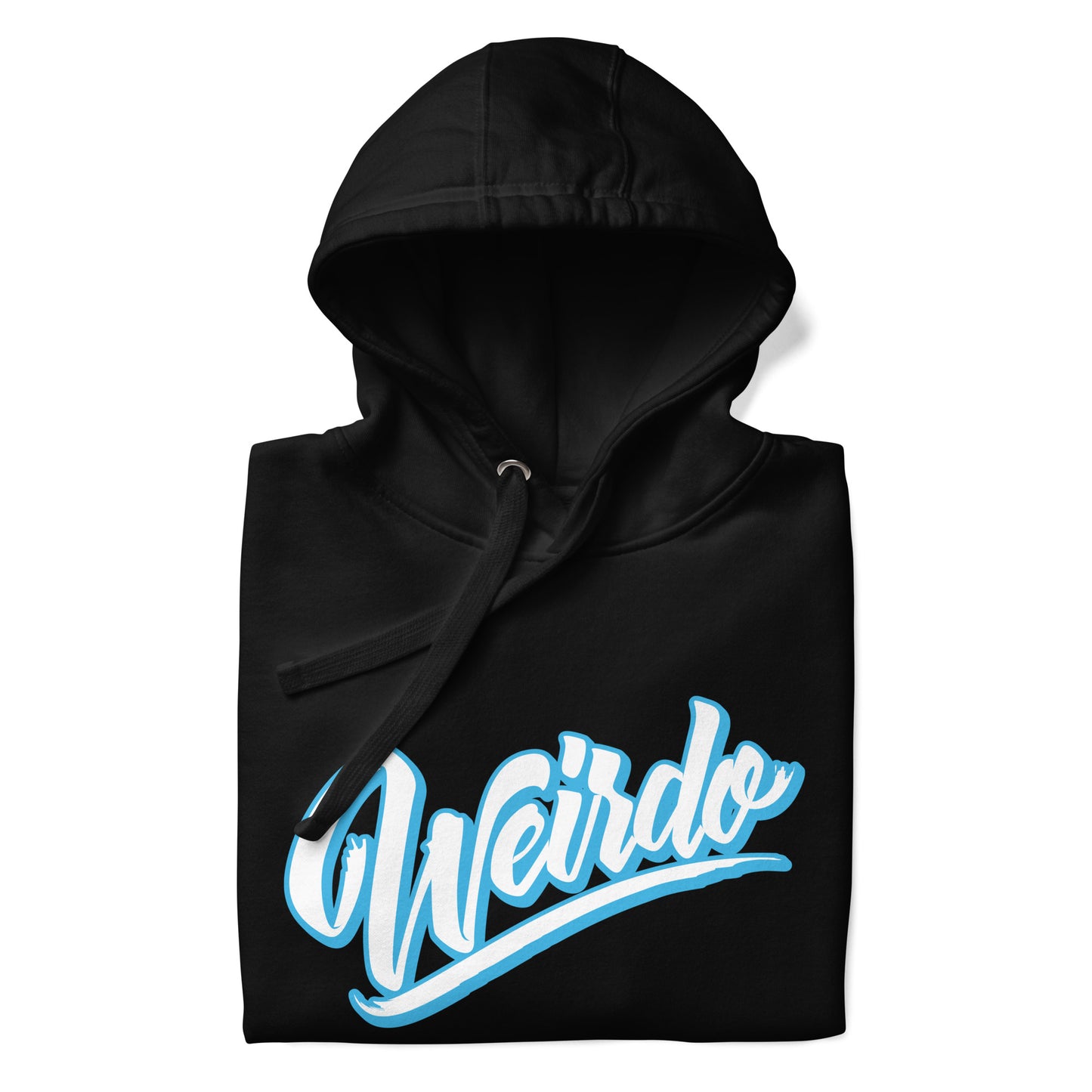folded hoodie Weirdo black by B.Different Clothing independent streetwear brand inspired by street art graffiti