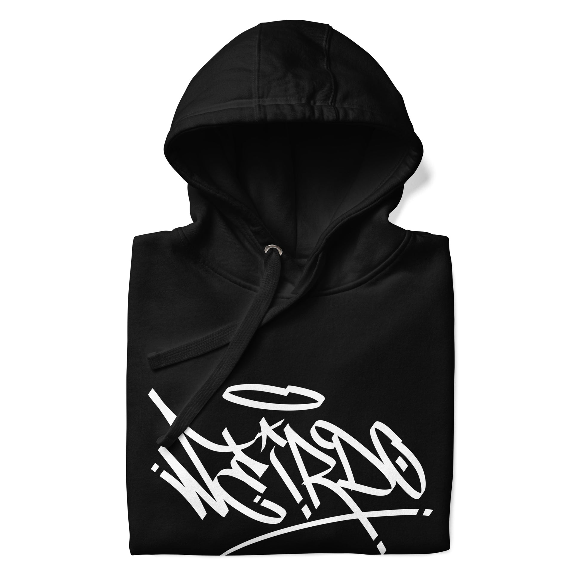 folded Weirdo Tag Hoodie black by B.Different Clothing street art graffiti inspired streetwear brand