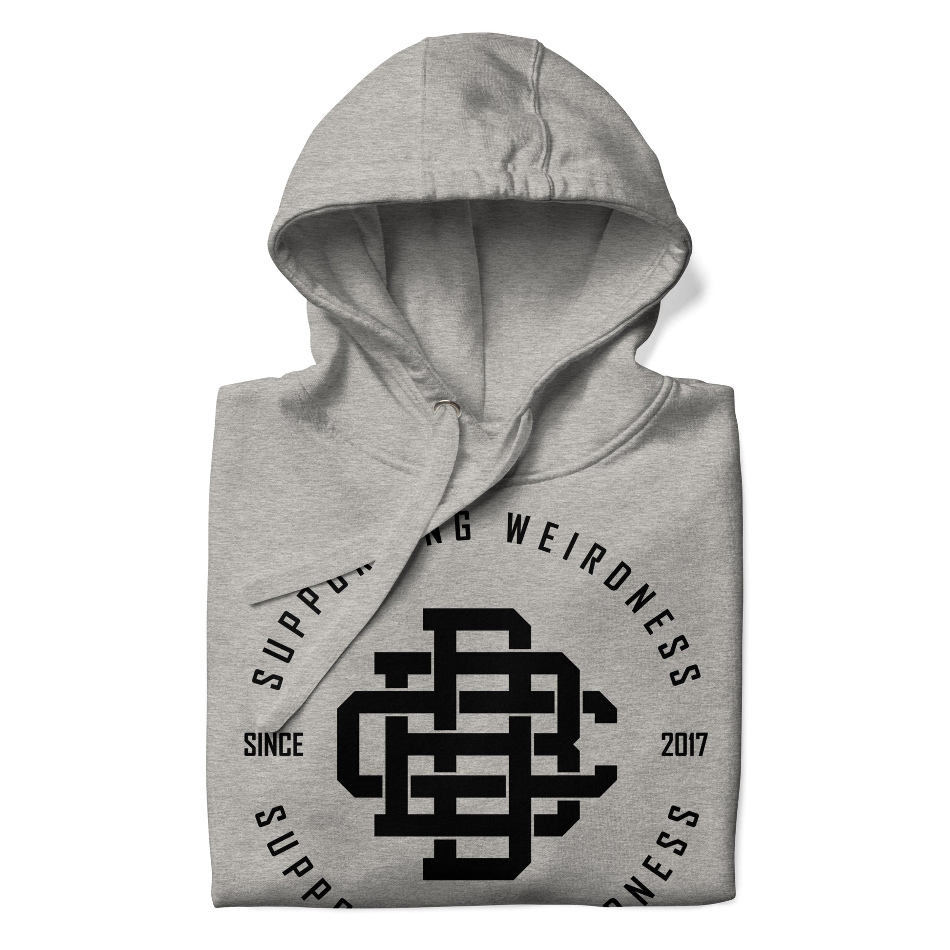 folded BDC hoodie gray by B.Different Clothing street art graffiti inspired brand for weirdos, outsiders, and misfits.