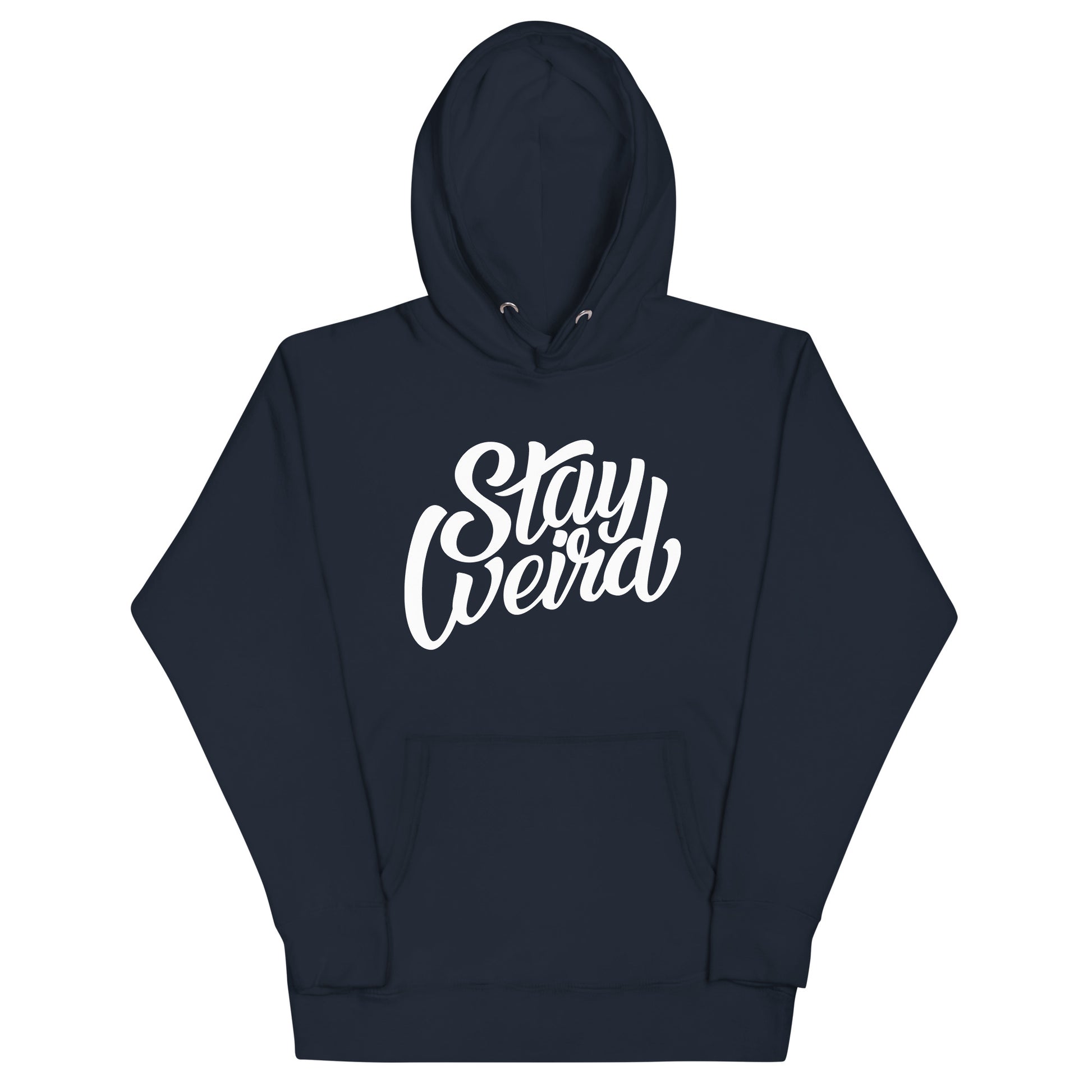 hoodie Stay Weird navy by B.Different Clothing independent streetwear brand inspired by street art graffiti