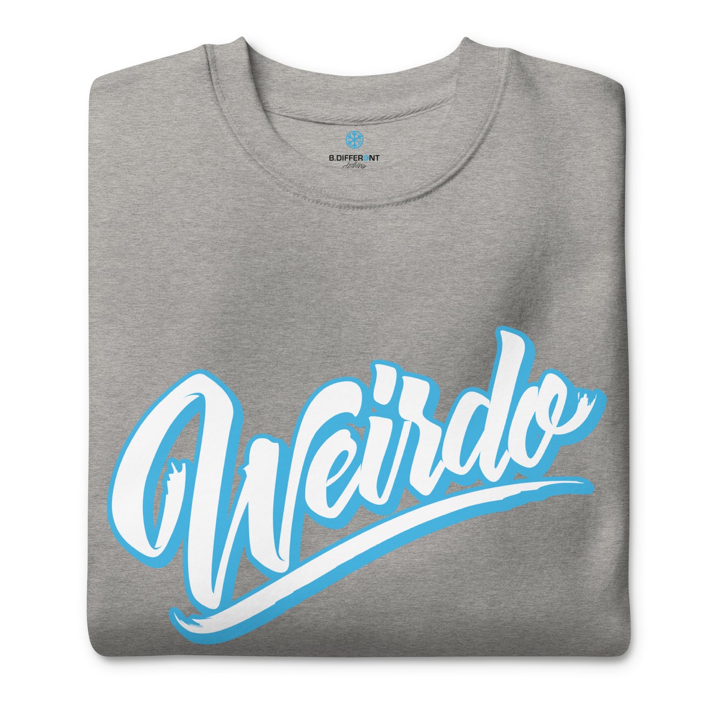 folded sweatshirt Weirdo gray by B.Different Clothing independent streetwear brand inspired by street art graffiti