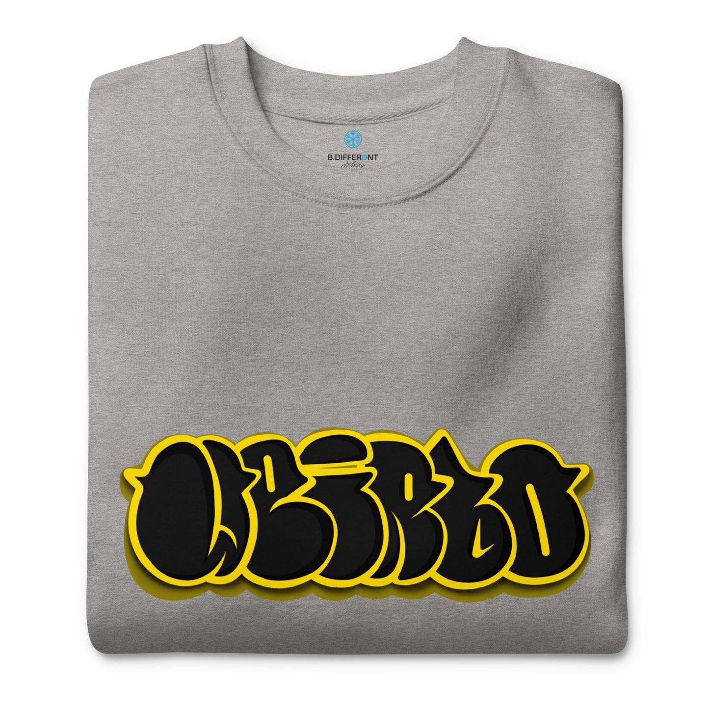 folded Weirdo Throwie Sweatshirt by B.Different Clothing street art graffiti inspired streetwear brand
