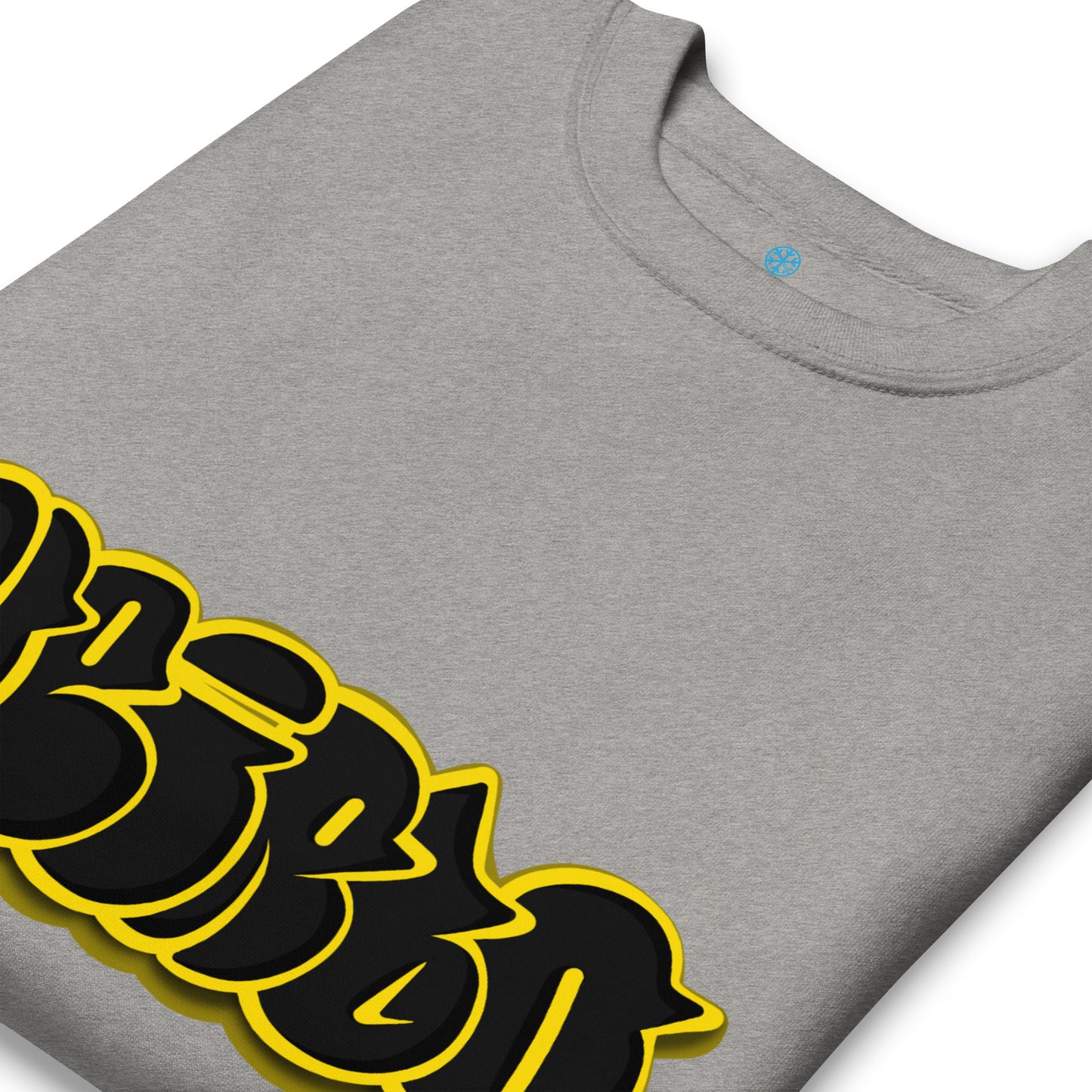 detail of Weirdo Throwie Sweatshirt by B.Different Clothing street art graffiti inspired streetwear brand