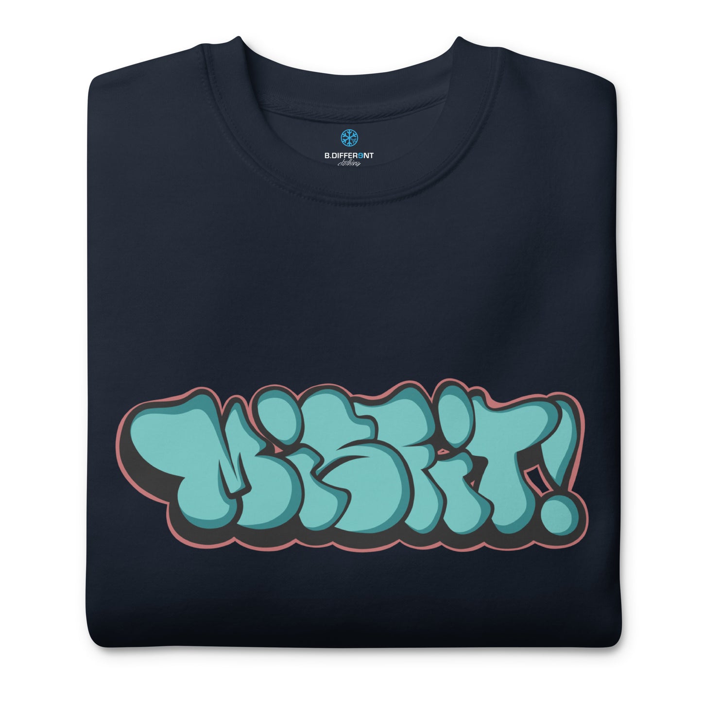 folded Misfit throwie sweatshirt by B.Different Clothing street art graffiti inspired streetwear brand