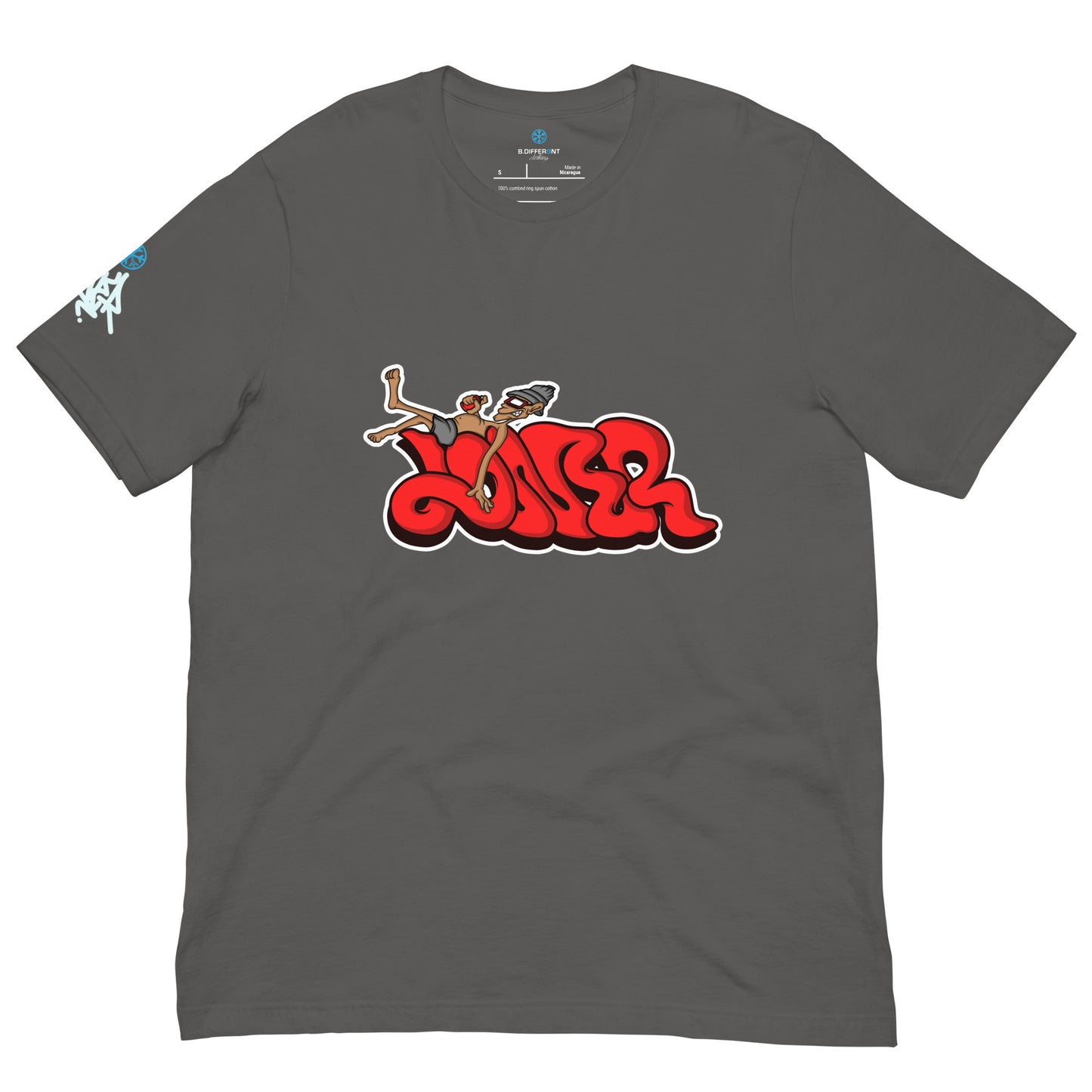 Loner tee gray by B.Different Clothing street art graffiti inspired streetwear brand for weirdos, outsiders, and misfits.