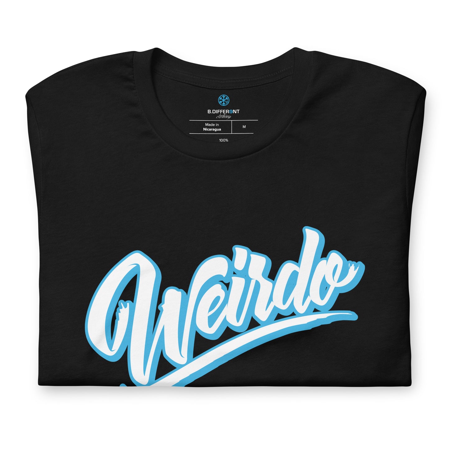 folded t-shirt Weirdo Tee navy by B.Different Clothing street art graffiti inspired brand