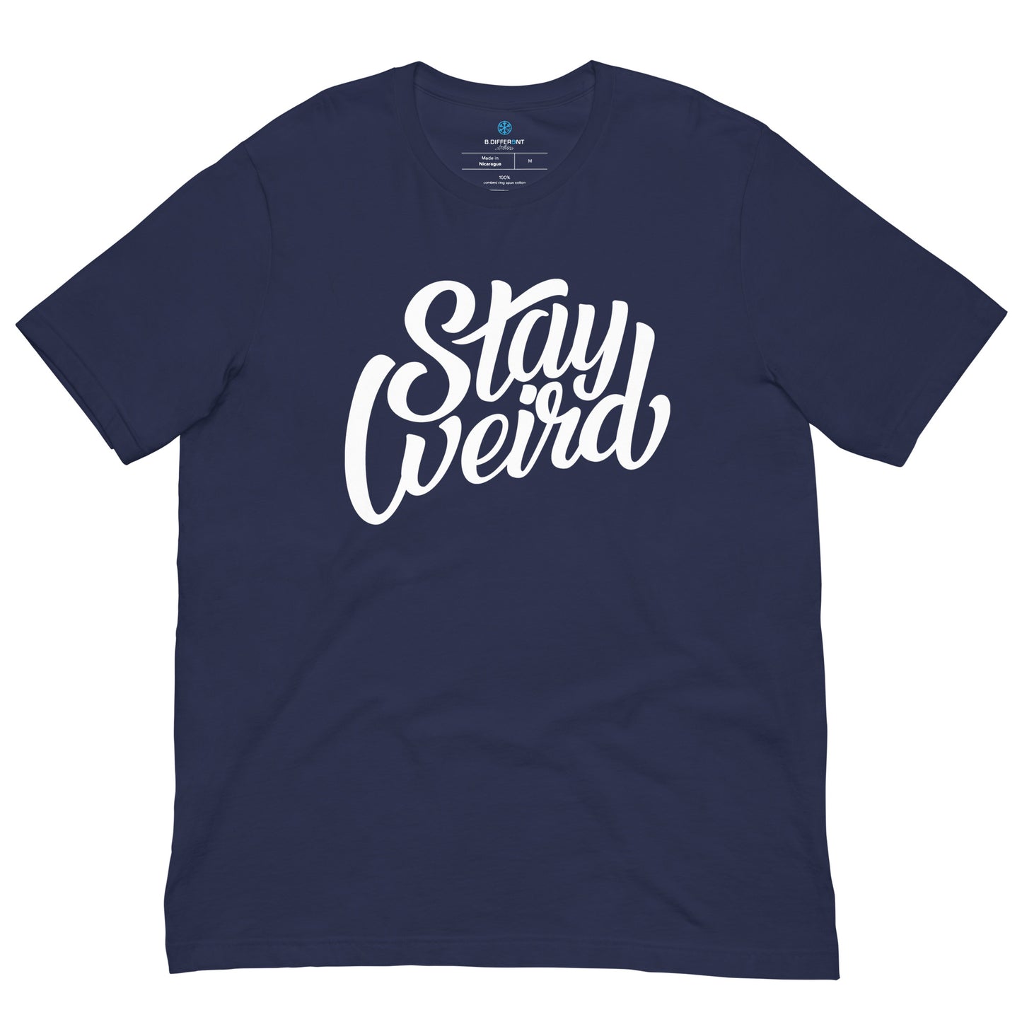 t-shirt Stay Weird tee navy by B.Different Clothing independent streetwear inspired by street art graffiti