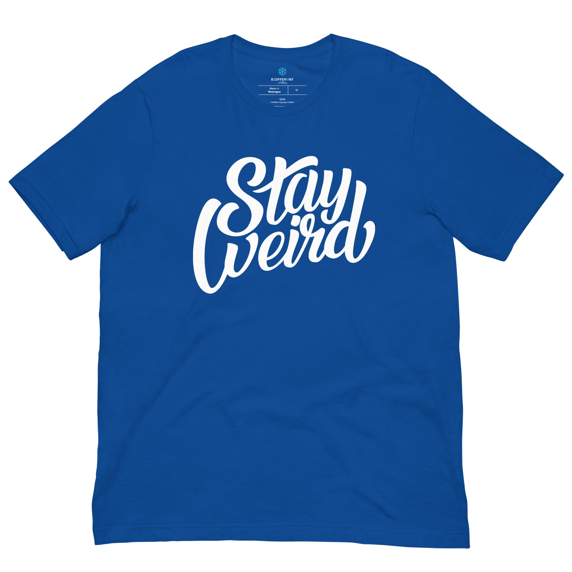 t-shirt Stay Weird Tee blue by B.Different Clothing street art graffiti inspired brand