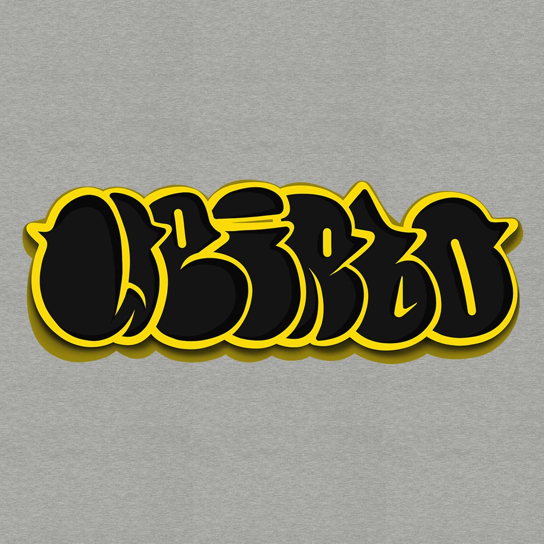 graphic of Weirdo Throwie Sweatshirt by B.Different Clothing street art graffiti inspired streetwear brand